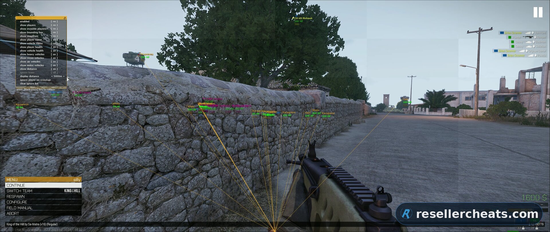 Скриншот чита MASON для Arma 3