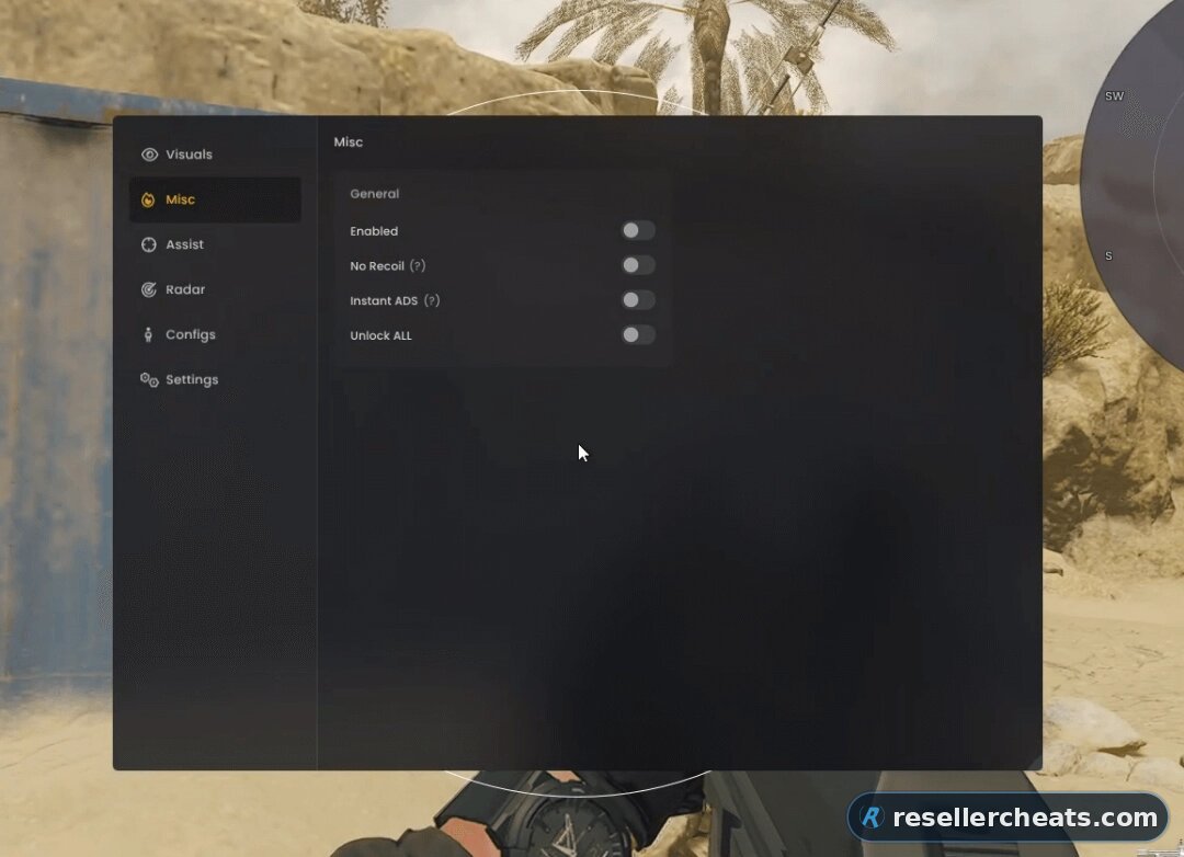 Скриншот чита RING MW3 для COD | MW2 | MW3 | BO6